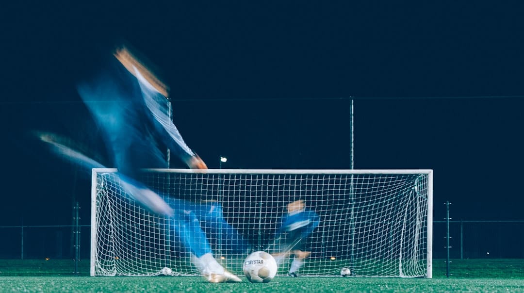 After the soccer training we always take some free kicks and penalties.